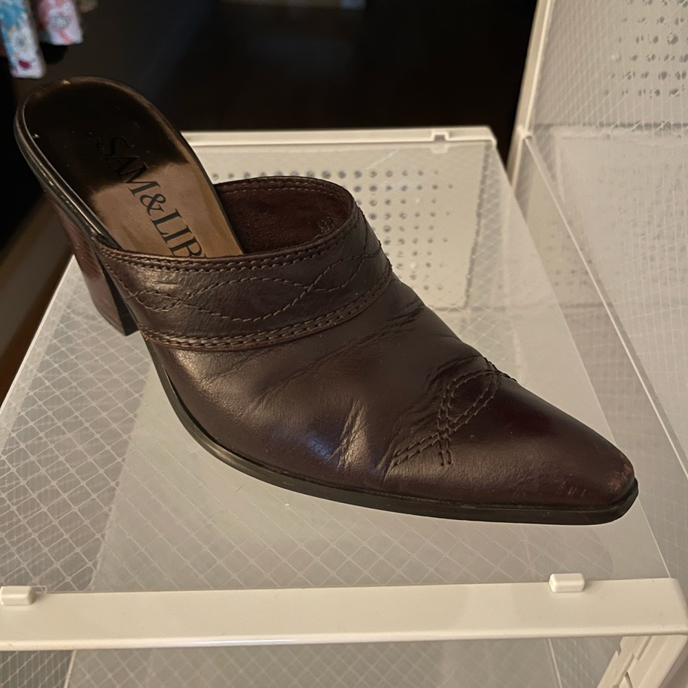 Western leather mules